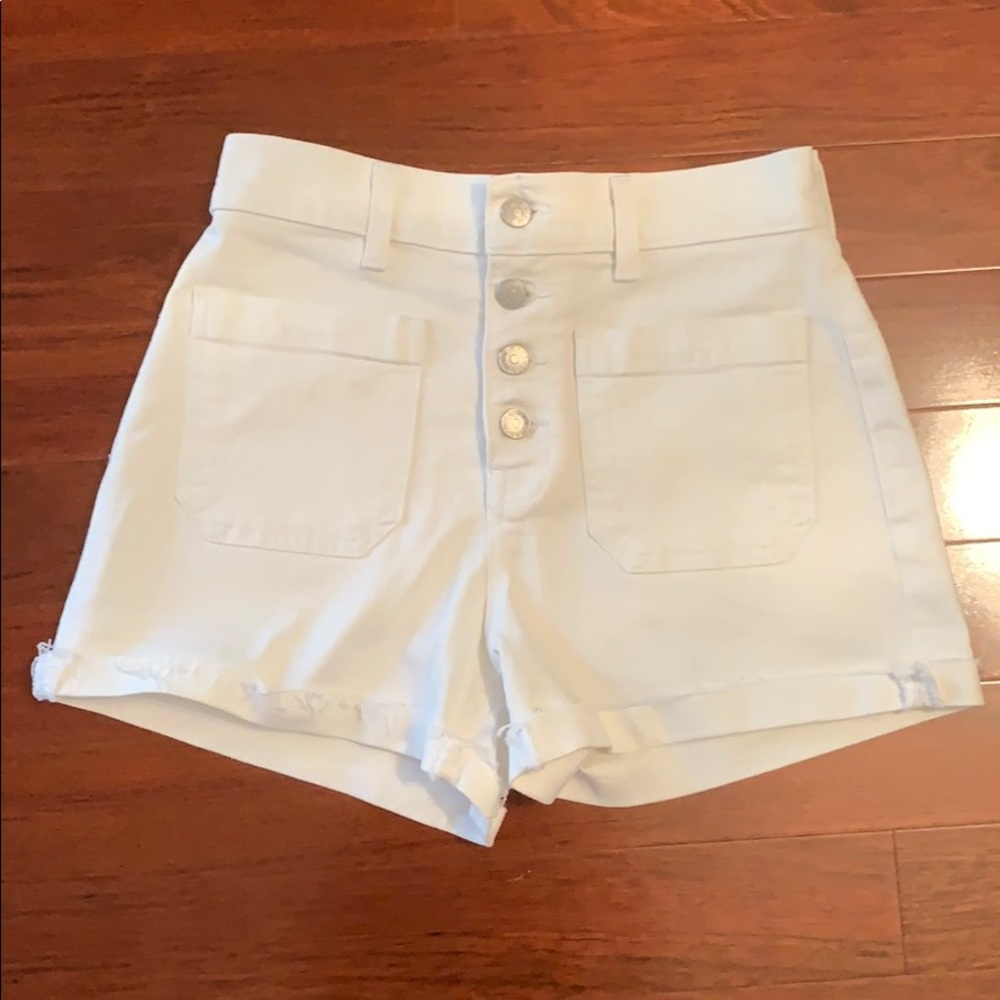 Madewell white denim shorts